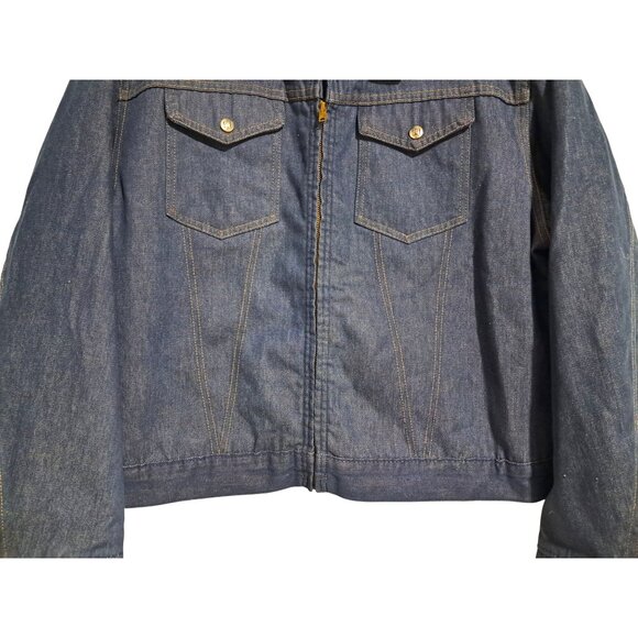 Vintage 1970s Montgomery Ward 101 Blanket Lined Denim Trucker Jacket Men's Size - Picture 8 of 11